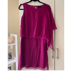 BCBG Off the shoulder magenta cocktail dress